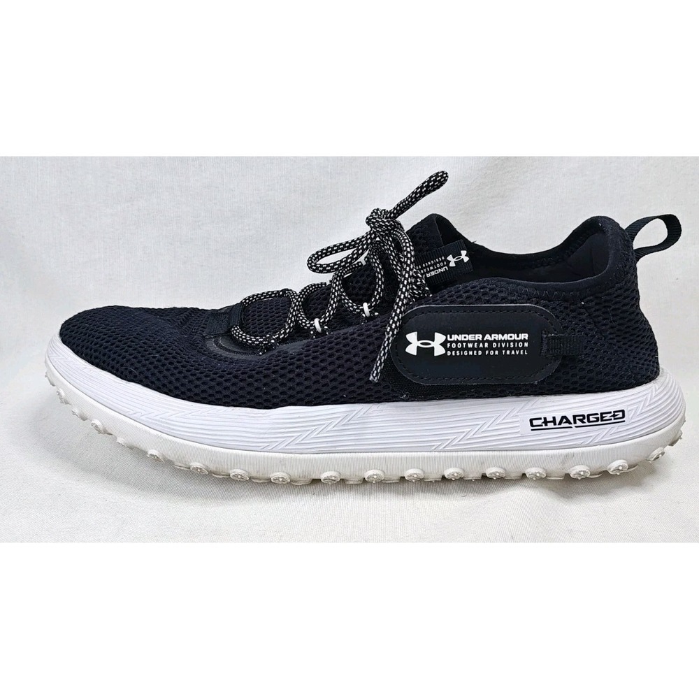 Under Armour Fat Tire Venture Travel Shoes 3027562-002 Black White Men's Size 12
